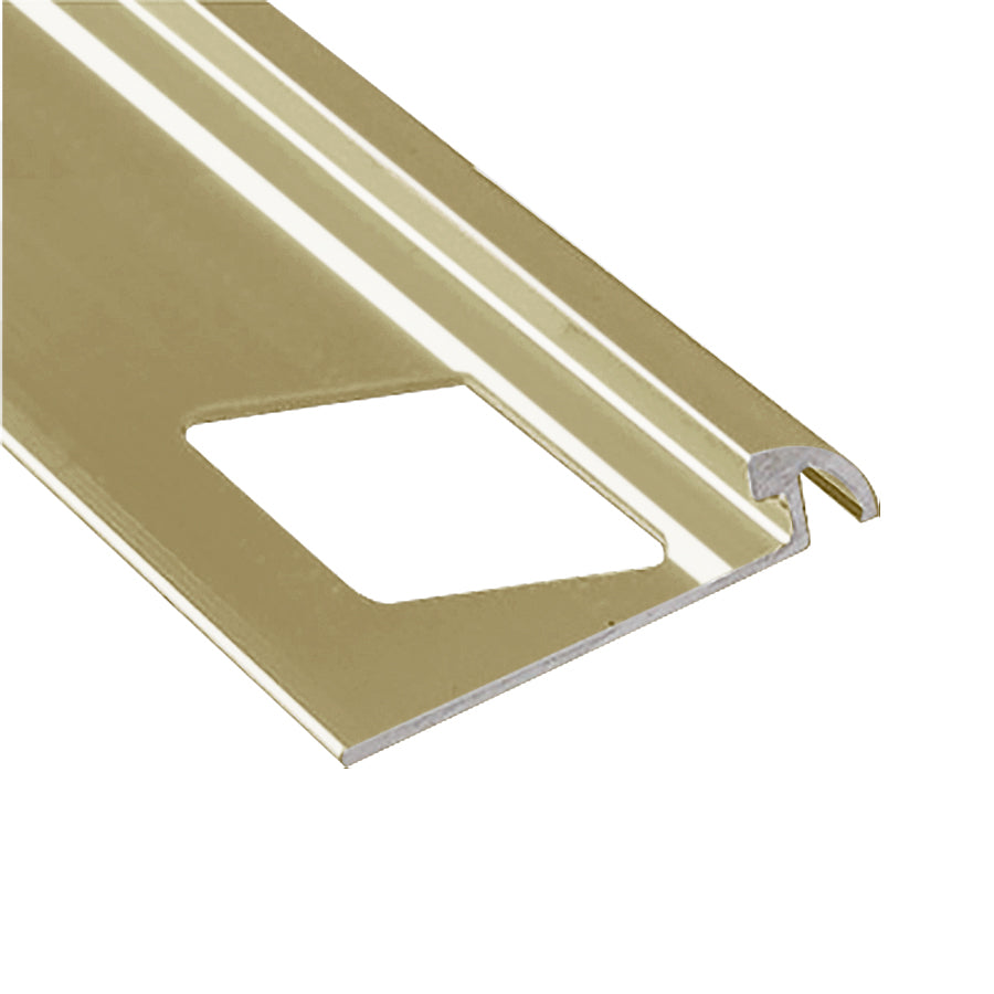 Prova - Bordure ronde pour carreaux en aluminium laiton brillant 1/4" x 8'