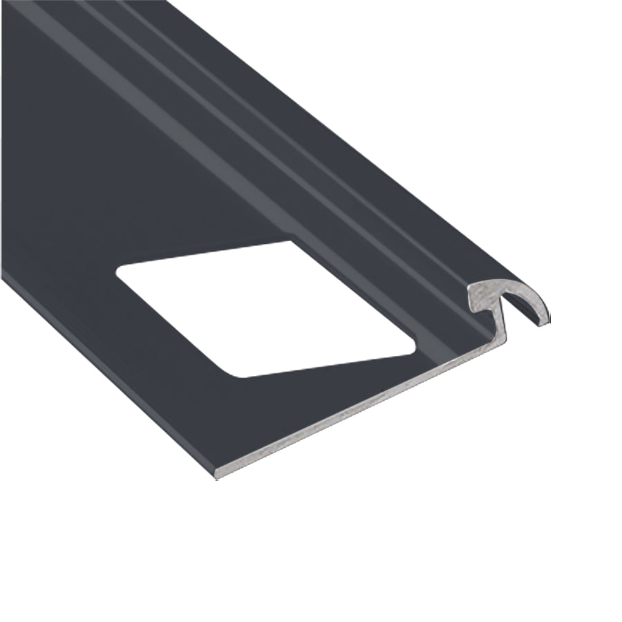 Prova - Bordure de tuile ronde, Noir satiné - 1/2" x 8'