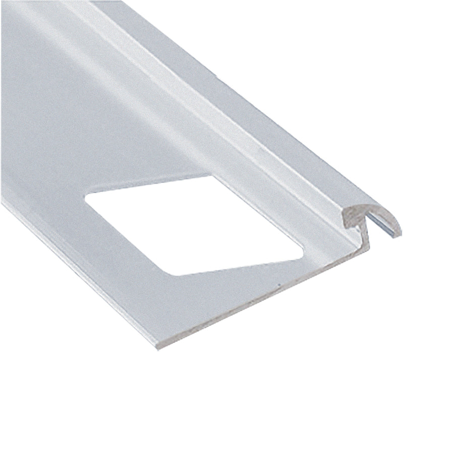Prova - Bordure de tuile ronde, Clair anodisé satiné - 1/2" x 8'