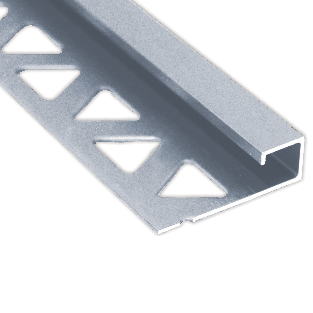Prova - Bordure de carreau carrée, Clair anodisé satiné - 1/2" x 8'