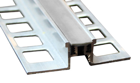 Prova - Joint de dilatation en aluminium à usage intensif, Finition d'usinage avec insertion en vinyle grise - 3/8" x 8'