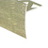 Prova - Nez de marche en céramique, Laiton brillant martelé - 3/8" x 12'