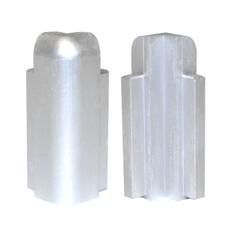 Prova - Coin extérieur de comptoir/nez de marche, Clair anodisé satiné - 1/2"