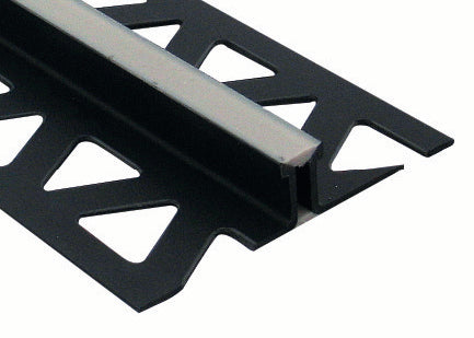 M-D PRO - Joint de dilatation de surface en PVC avec insert en vinyle gris 3/8" x 8'