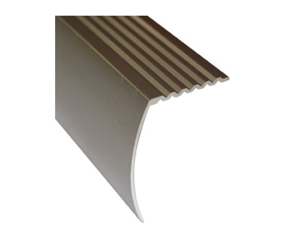 M-D PRO - Nez de marche en aluminium avec tombant, #HTI Hammered Titanium 1 7/8" x 12'