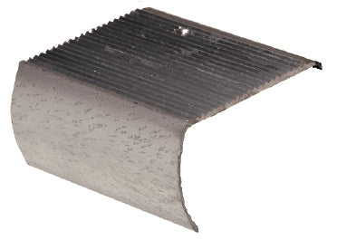 M-D PRO - Nez de marche commercial en aluminium avec tombant et giron, Perforations en zigzag - Titane martelé - 1 1/2" x 12'