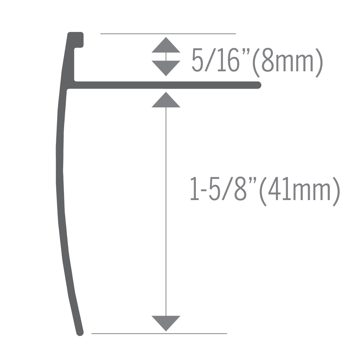 Prova - Nez de marche pour tuiles et céramique en aluminium Or  martelé anodisé 5/16" x 12'