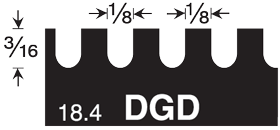 Gundlach - Versablade Lame de truelle dentelée en forme de U - 3/16" x 1/8" x 1/8"