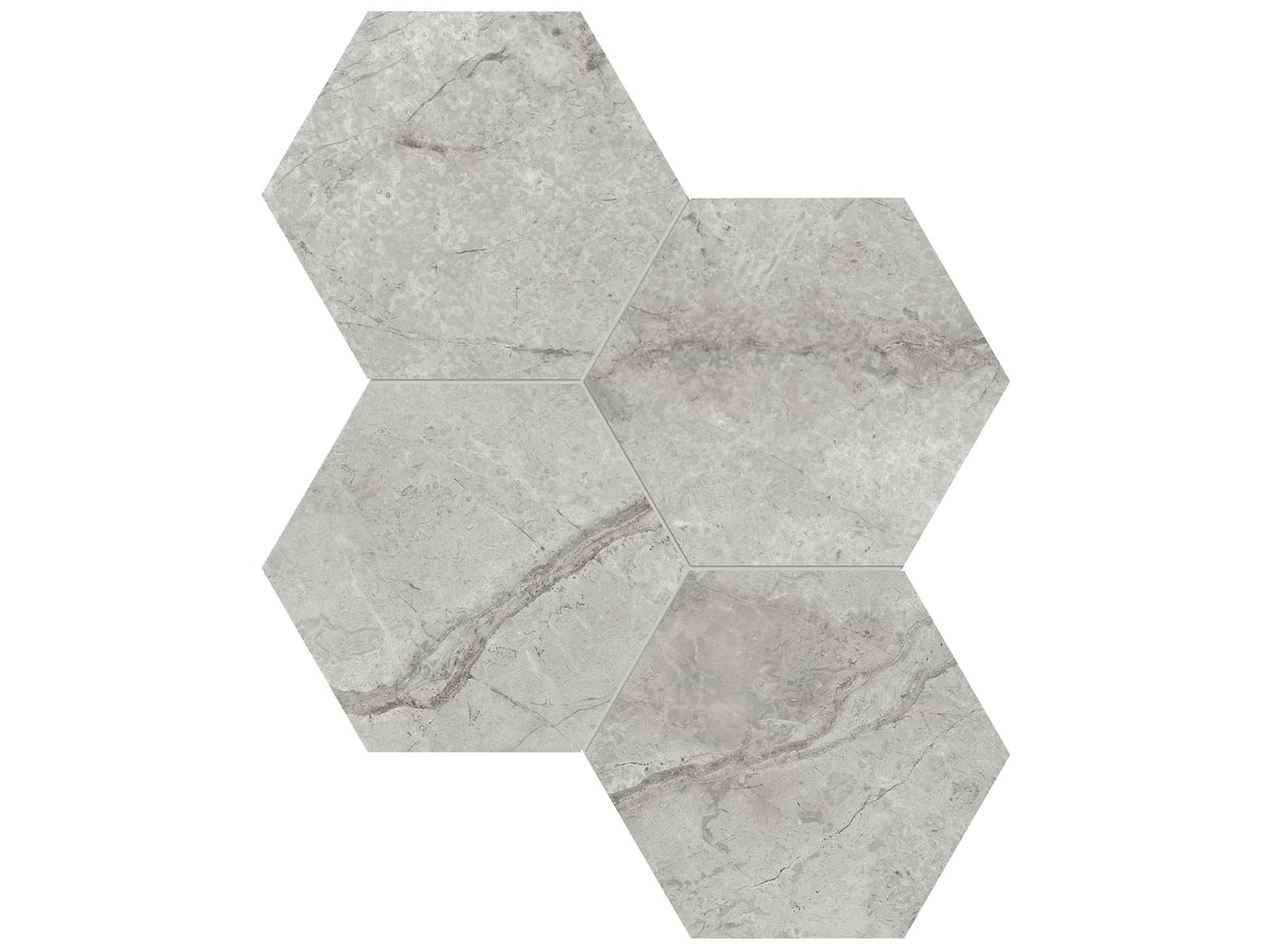 Anatolia - La Marca - Paradiso Argento - Mosaïque Hexagone 6 po adouci ||4501-0335-2
