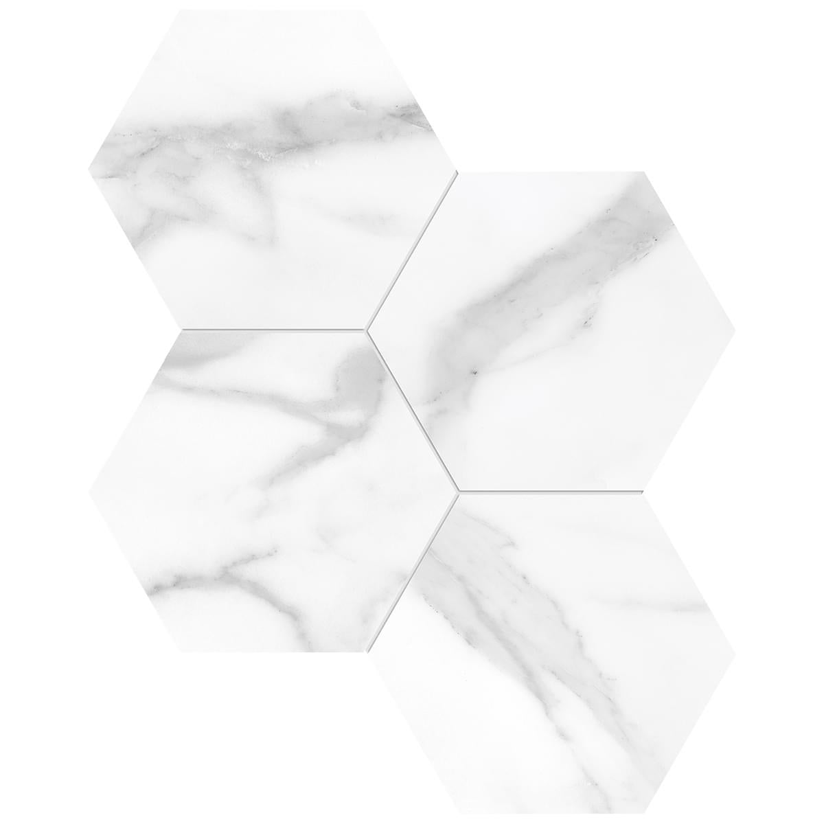 Anatolia - La Marca - Statuario Nuovo - Mosaïque Hexagone 6 po adouci ||4501-0338-2