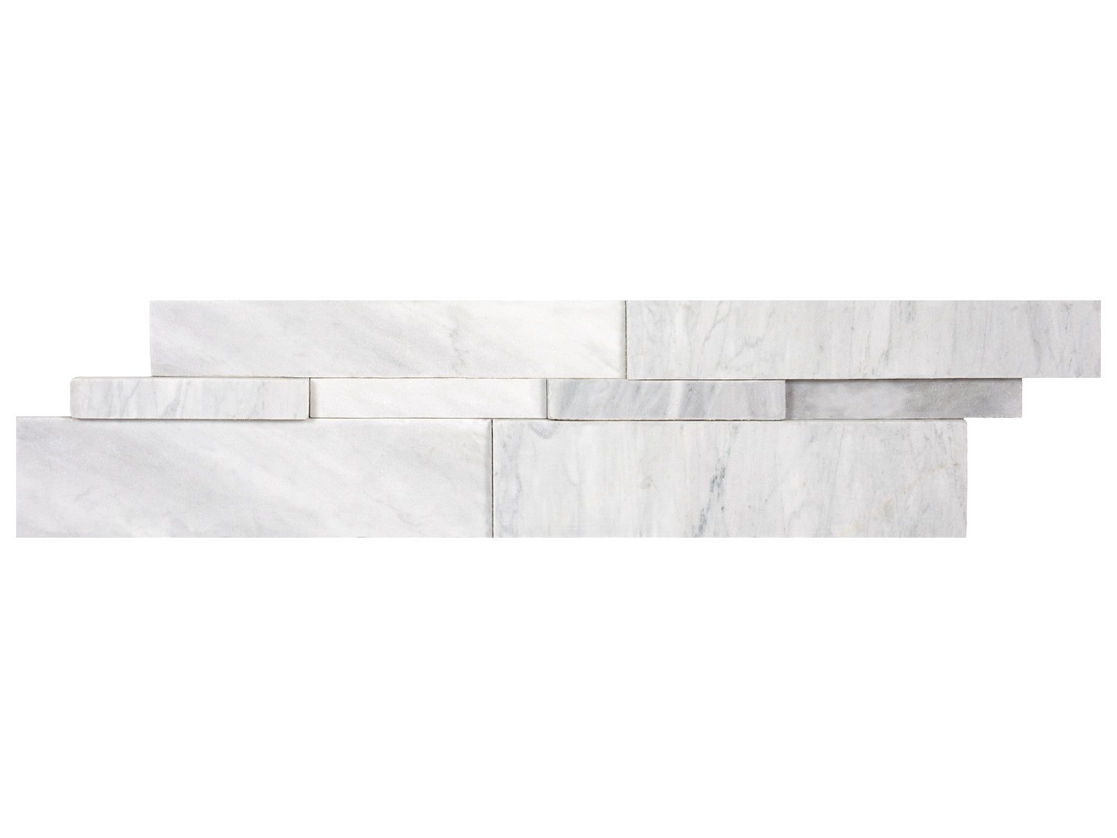 Anatolia - Mosaïque de pierre naturelle Bianco Venatino Cubic Panel adoucie - 6" x 24"