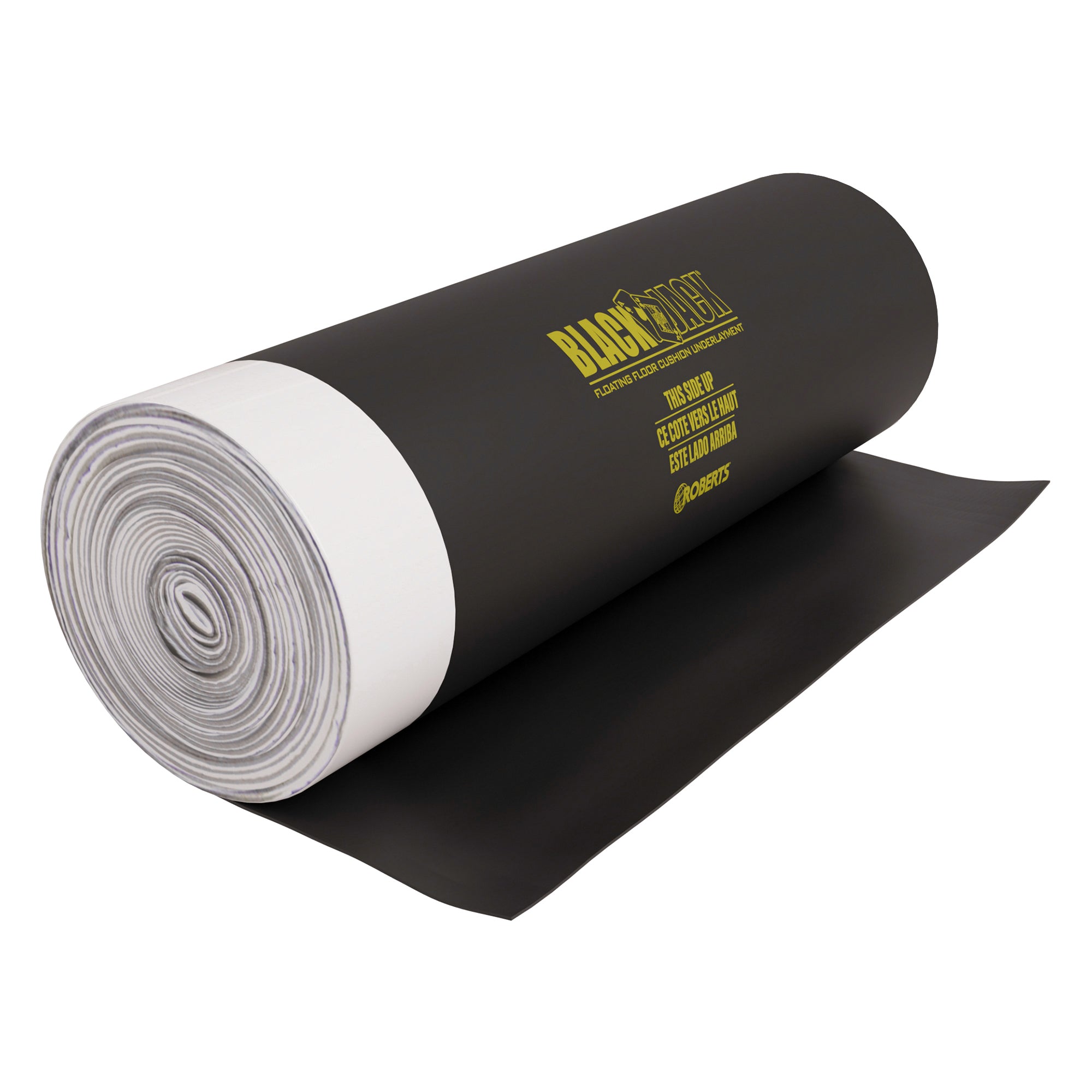 Roberts - Black Jack Pro Sous-couche en rouleau 2-en-1, 2 1/2 mm dépaisseur, 43" x 167 1/2 (600pi²)