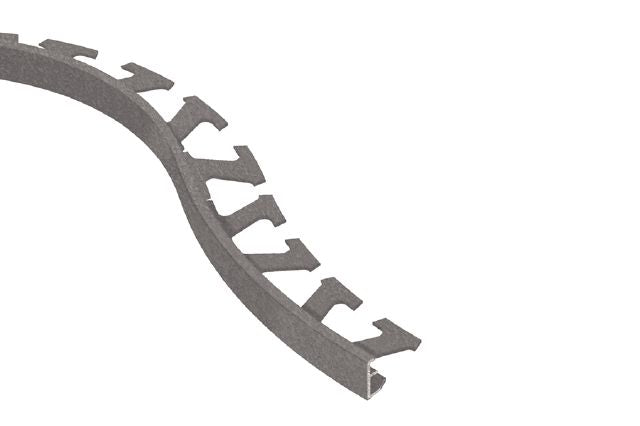 Schluter - JOLLY Profilé radius de bordure de mur/plancher aluminium étain 3/8" (10 mm) x 8' 2-1/2"