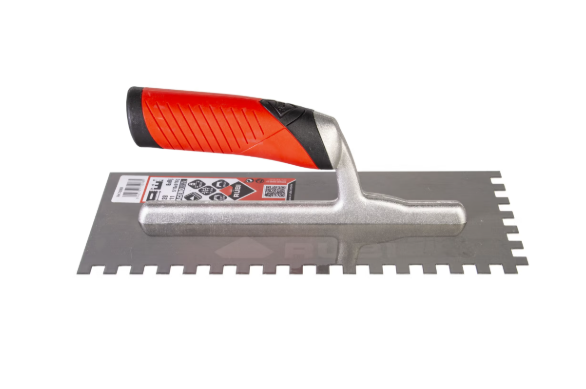 Rubi - 11" Square Notched Steel Trowel with Open Handle Rubiflex 5/16" x 5/16" ||72908