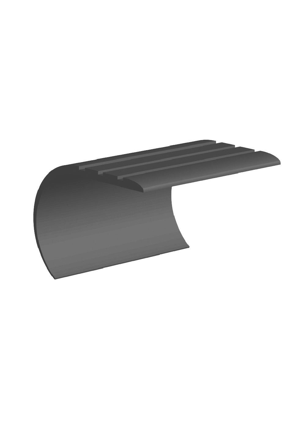 Core Flooring - Nez de marche à chevauchement en vinyle avec face arrondie (Bullnose) #1 Black - 1-1/4" (31.8 mm) x 1-3/4" x 12'
