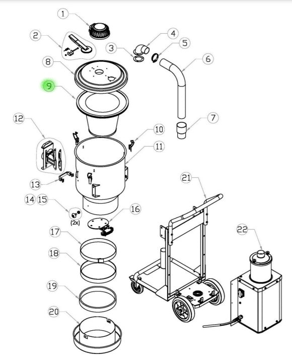 Bartell Morrison - Filtre principal conique pour dépoussiéreur HD1