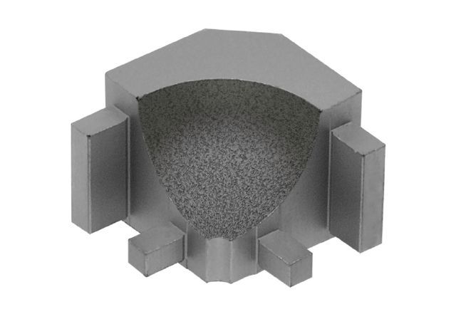 Schluter - DILEX-AHK Coin intérieur 90° avec un radius de 3/8" (10 mm) - aluminium gris pierre