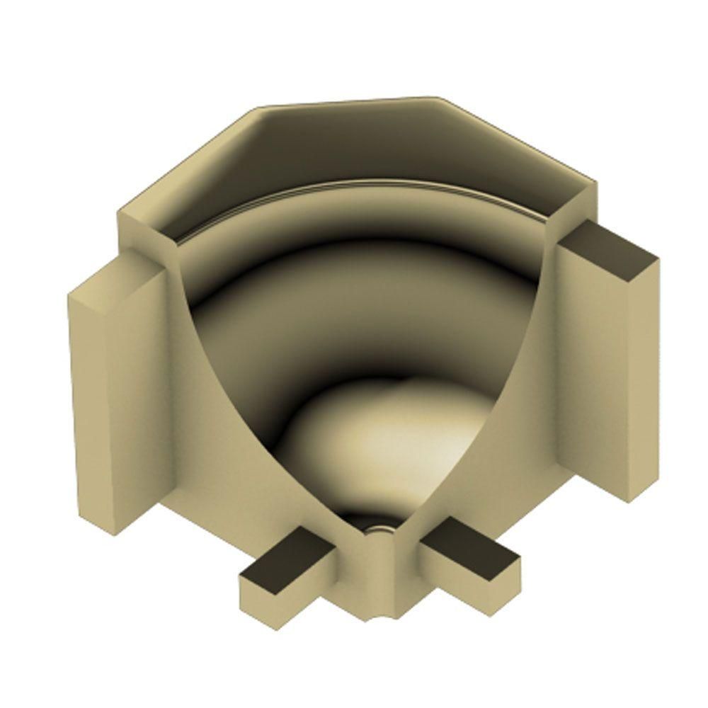 Schluter - DILEX-AHK Coin intérieur 90° avec un radius de 3/8" (10 mm) - aluminium anodisé laiton poli