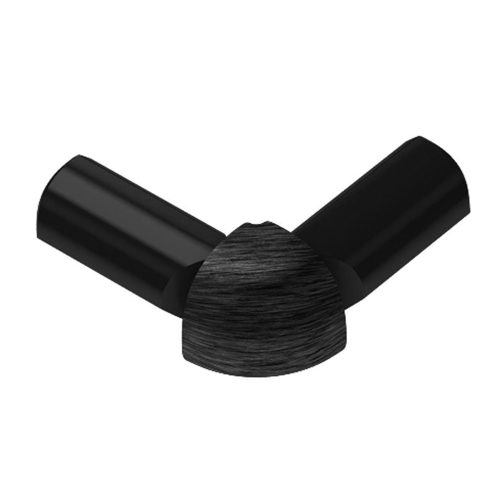 Schluter - RONDEC Coin extérieur à 2 bouts 90° - aluminium anodisé noir brossé 3/8" (10 mm)