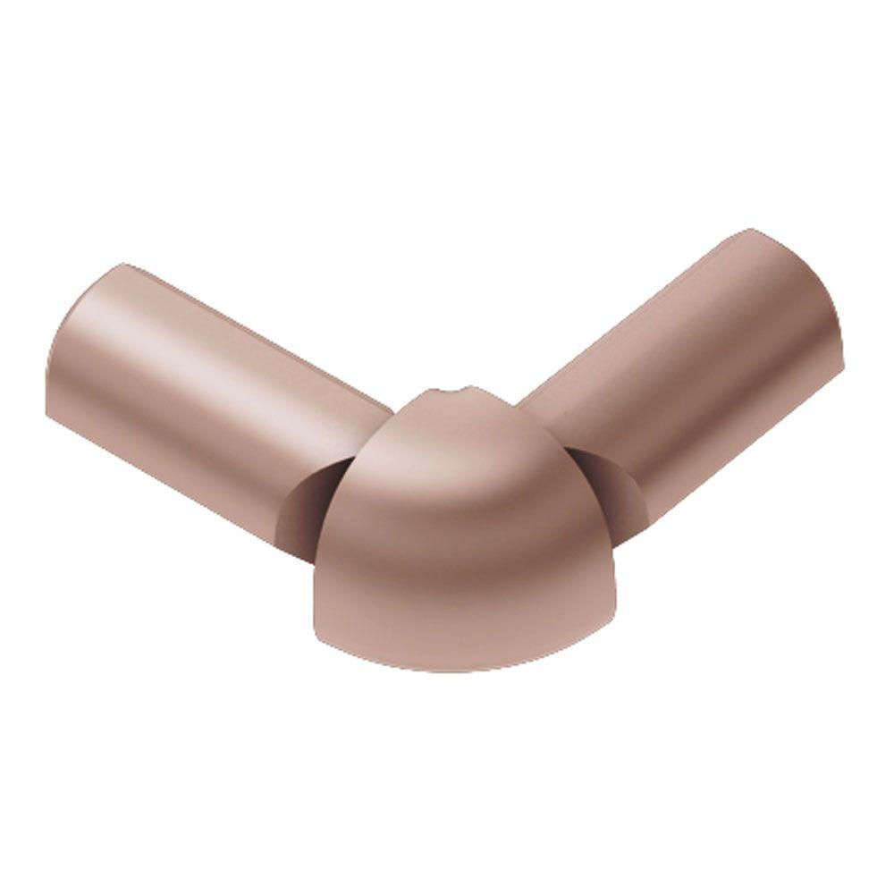 Schluter - RONDEC Coin extérieur à 2 bouts 90° - aluminium anodisé cuivre mat 3/8" (10 mm)