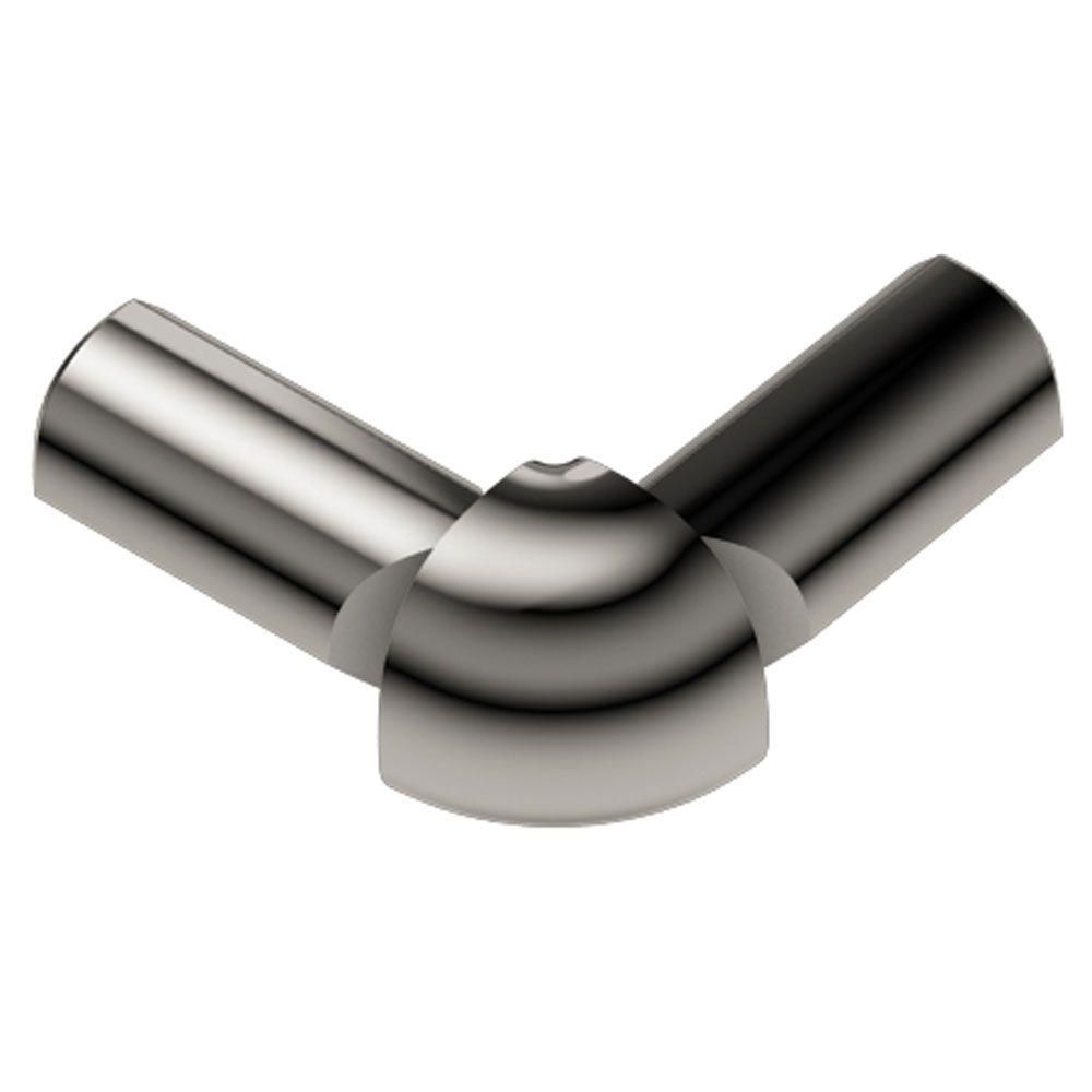 Schluter - RONDEC Coin extérieur à 2 bouts 90° - aluminium anodisé nickel poli 3/8" (10 mm)