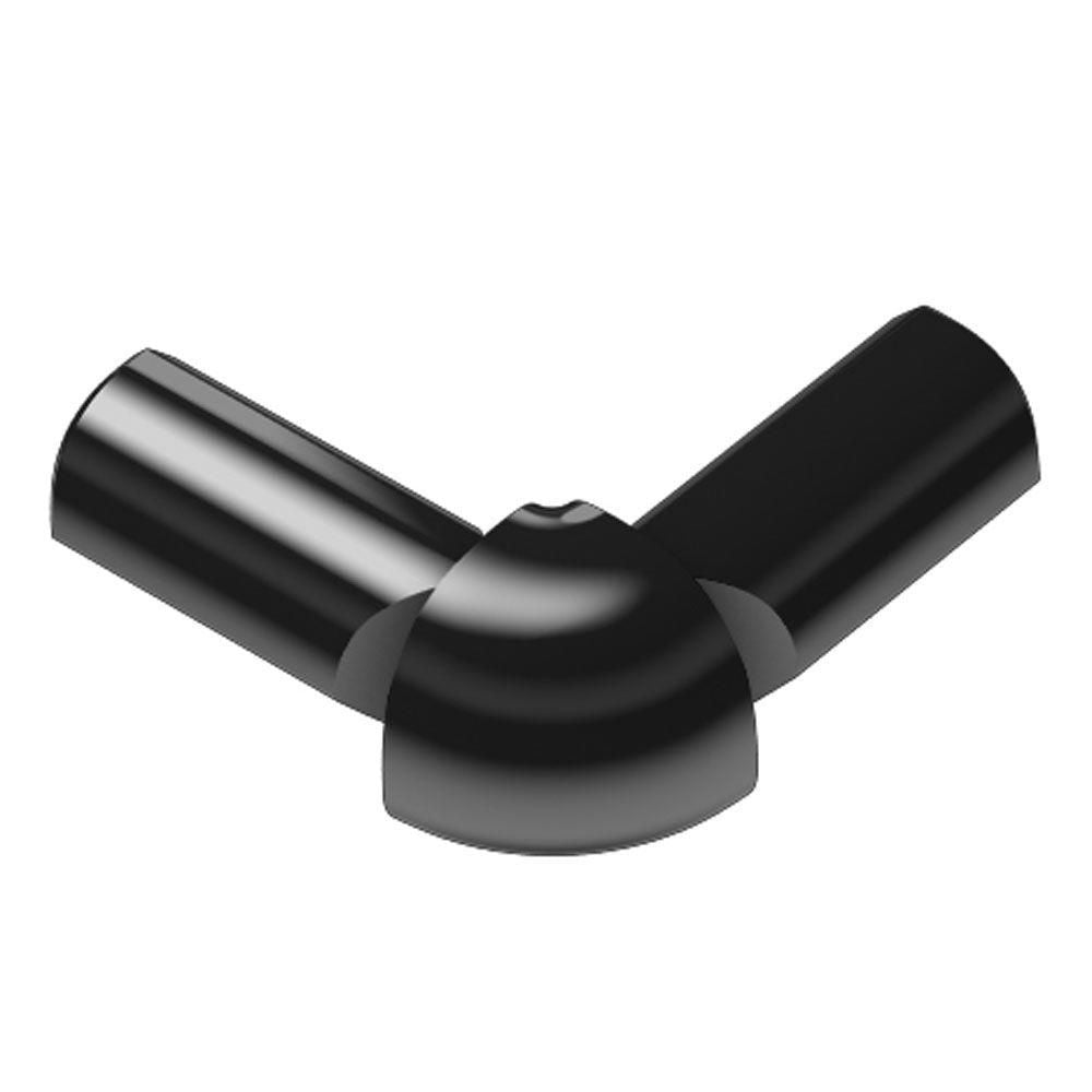 Schluter - RONDEC Coin extérieur à 2 bouts 90° - aluminium anodisé noir éclatant 1/2" (12.5 mm)