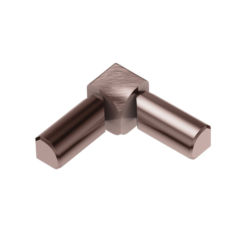 Schluter - RONDEC Coin intérieur à 2 bouts 90° - aluminium anodisé cuivre brossé 3/8" (10 mm)