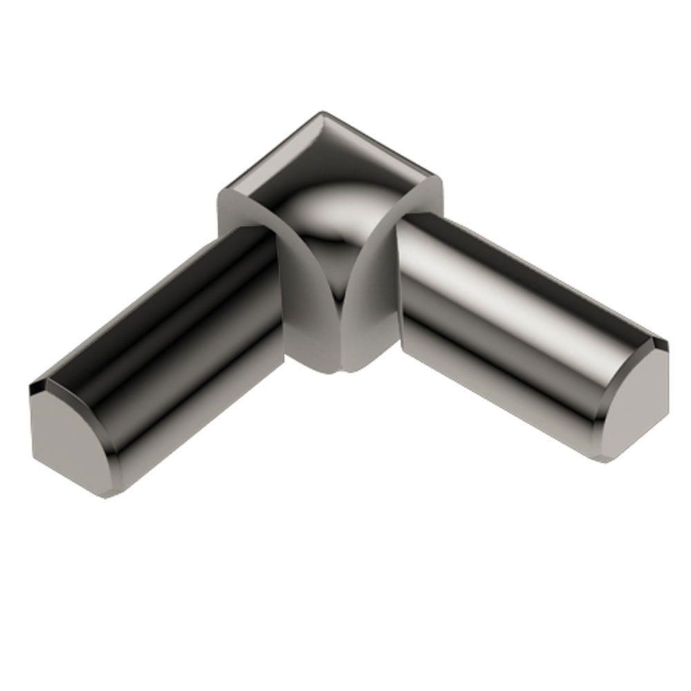 Schluter - RONDEC Coin intérieur à 2 bouts 90° - aluminium anodisé nickel poli 3/8" (10 mm)