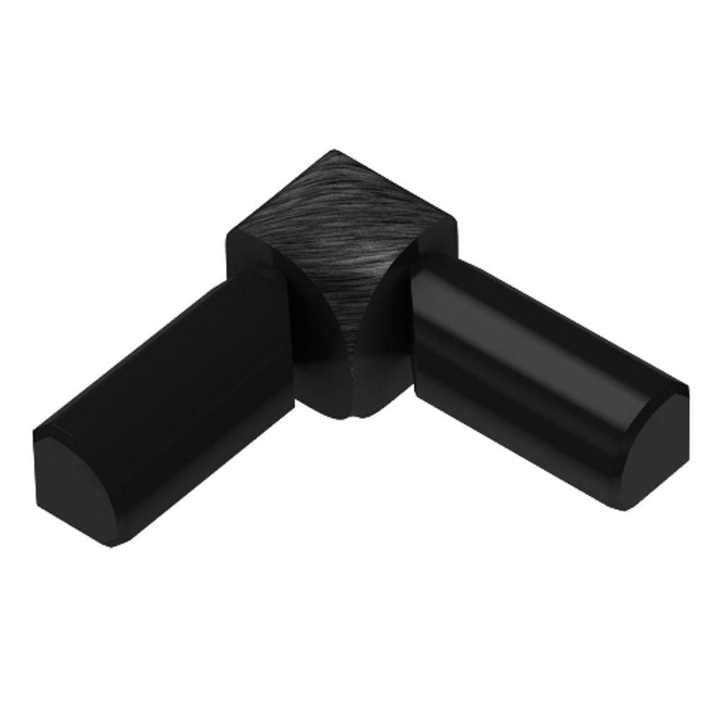 Schluter - RONDEC Coin intérieur à 2 bouts 90° - aluminium anodisé noir brossé 1/2" (12.5 mm)