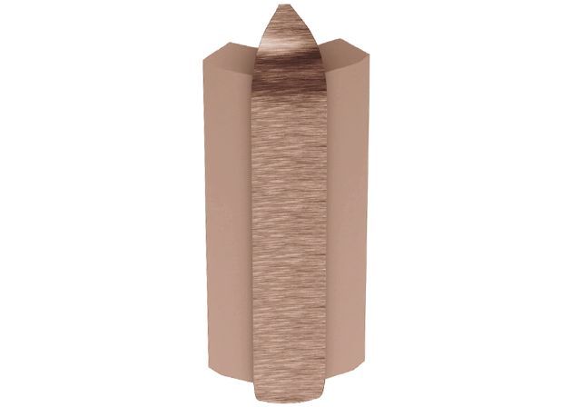 Schluter - RONDEC-STEP Coin extérieur 135° avec ailette verticale de 1-1/2" - aluminium anodisé cuivre brossé 1/2" (12.5 mm)