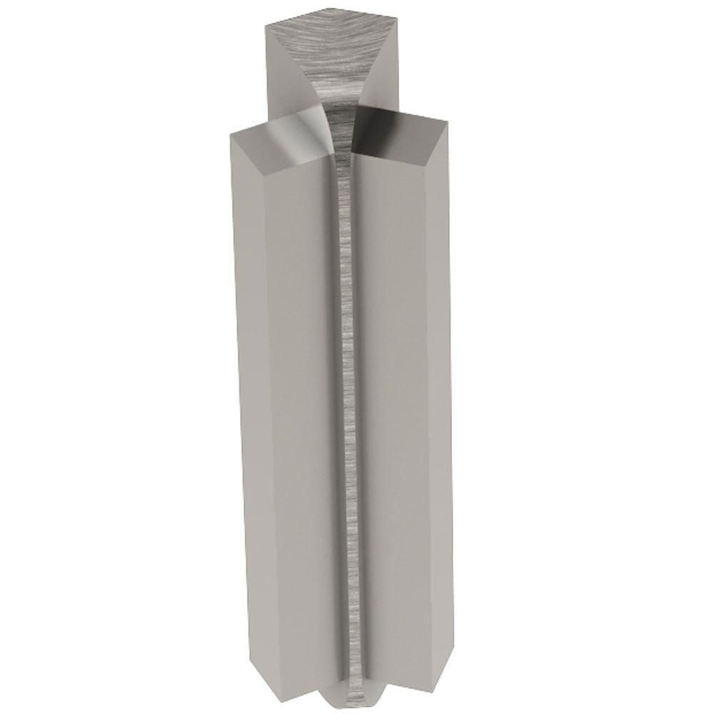 Schluter - RONDEC-STEP Coin intérieur 135° avec ailette verticale de 1-1/2"  - aluminium anodisé nickel brossé 1/2" (12.5 mm)