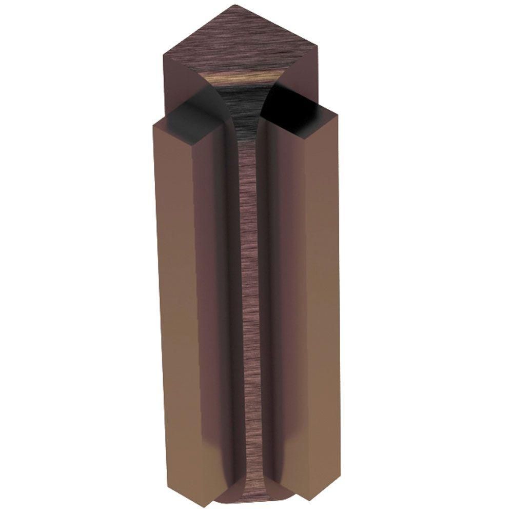 Schluter - RONDEC-STEP Coin intérieur 90° avec ailette verticale de 1-1/2"  - aluminium anodisé bronze antique brossé 5/16" (8 mm)