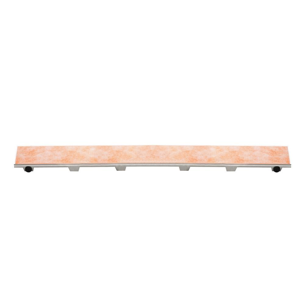 Schluter - KERDI-LINE Ensemble de grille à carreler sans cadre avec drain décalé acier inoxydable 40"