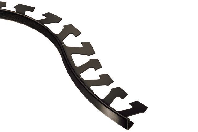 Schluter - JOLLY Profilé radius de bordure de mur/plancher - aluminium anodisé graphite brossé 1/2" (12.5 mm) x 8' 2-1/2"