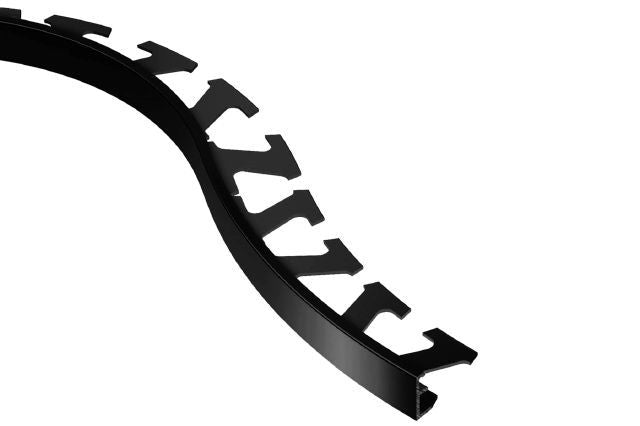 Schluter - JOLLY Profilé radius de bordure de mur/plancher - aluminium anodisé noir brillant 5/16" (8 mm) x 8' 2-1/2"