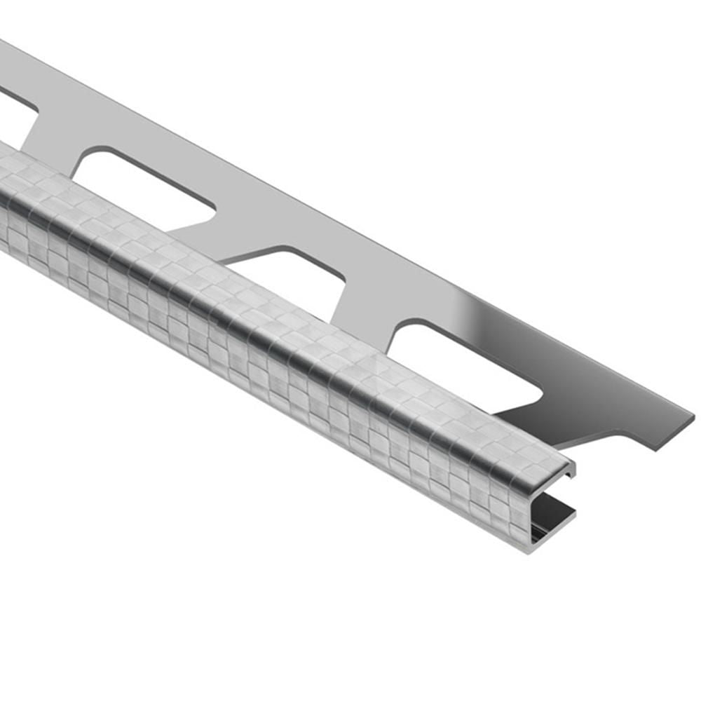 Schluter - QUADEC Profilé de bordure carré - acier inoxydable (304) motif à carreaux 1/2" (12.5 mm) x 8' 2-1/2"