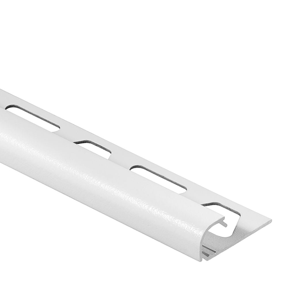 Schluter - RONDEC Profilé de bordure rond - aluminium  blanc mat 7/16" (11 mm) x 8' 2-1/2"