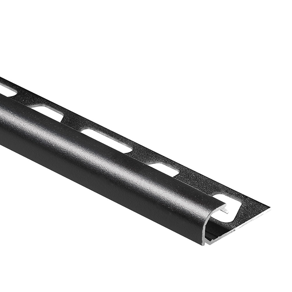 Schluter - RONDEC Profilé de bordure rond - aluminium  noir mat 7/16" (11 mm) x 8' 2-1/2"