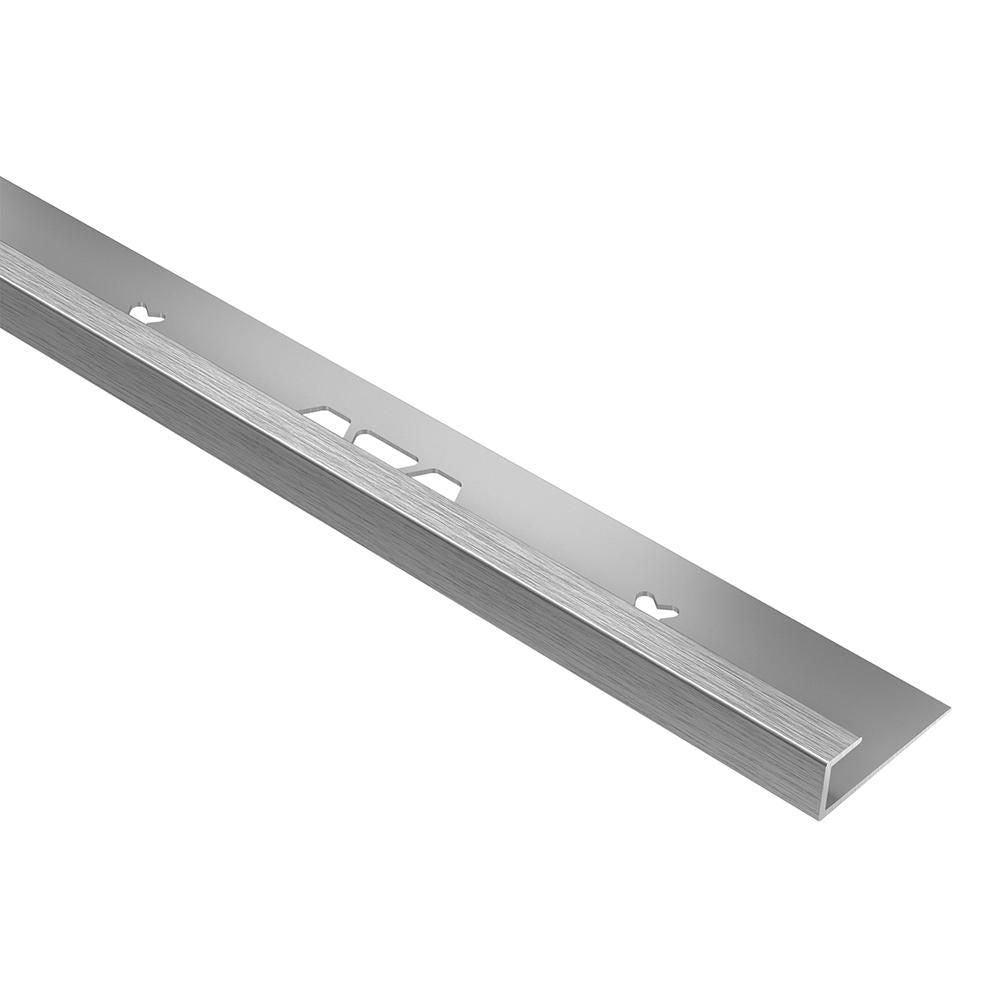 Schluter - VINPRO-S Profilé de bordure pour revêtement de vinyle - aluminium anodisé chrome brossé 5/32" (4 mm) x 8' 2-1/2"