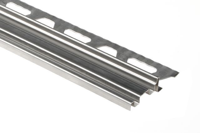 Schluter - TREP-SE Support de profilé de nez de marche - acier inoxydable (V2) 1-1/32" x 8' 2-1/2" x 3/8" (10 mm)