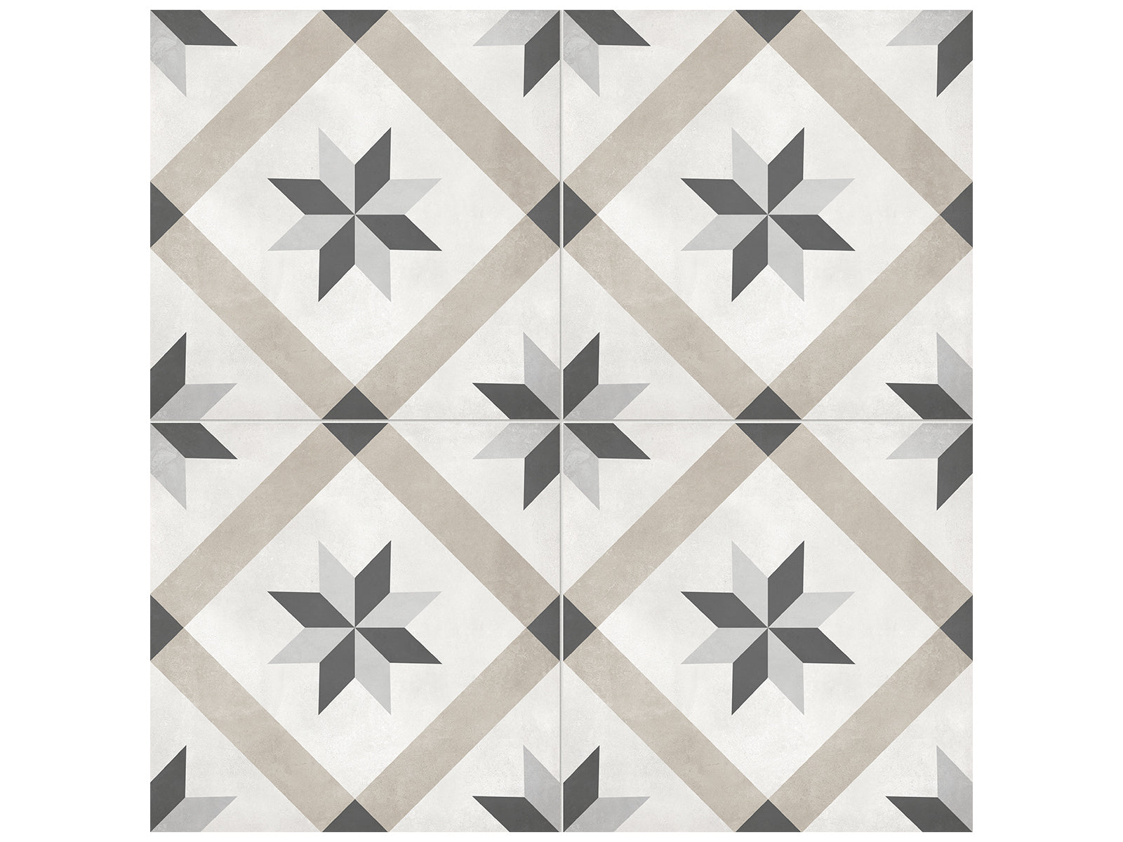 Anatolia - Plancher de céramique Form Sand Compass Mat 7-3/4" x 7-3/4"
