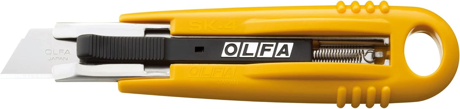 Olfa - Couteau de sécurité auto-rétractable SK-4 avec poignée texturée en ABS antidérapante et lame de sécurité à double tranchant