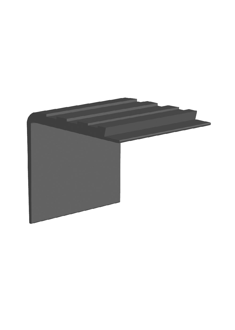 Core Flooring - Nez de marche à tapis en vinyle Economy avec un insert à tapis de 3/16" (4.8 mm) #56 Nightshade - 2" (50.8 mm) x 2-1/4" x 12'