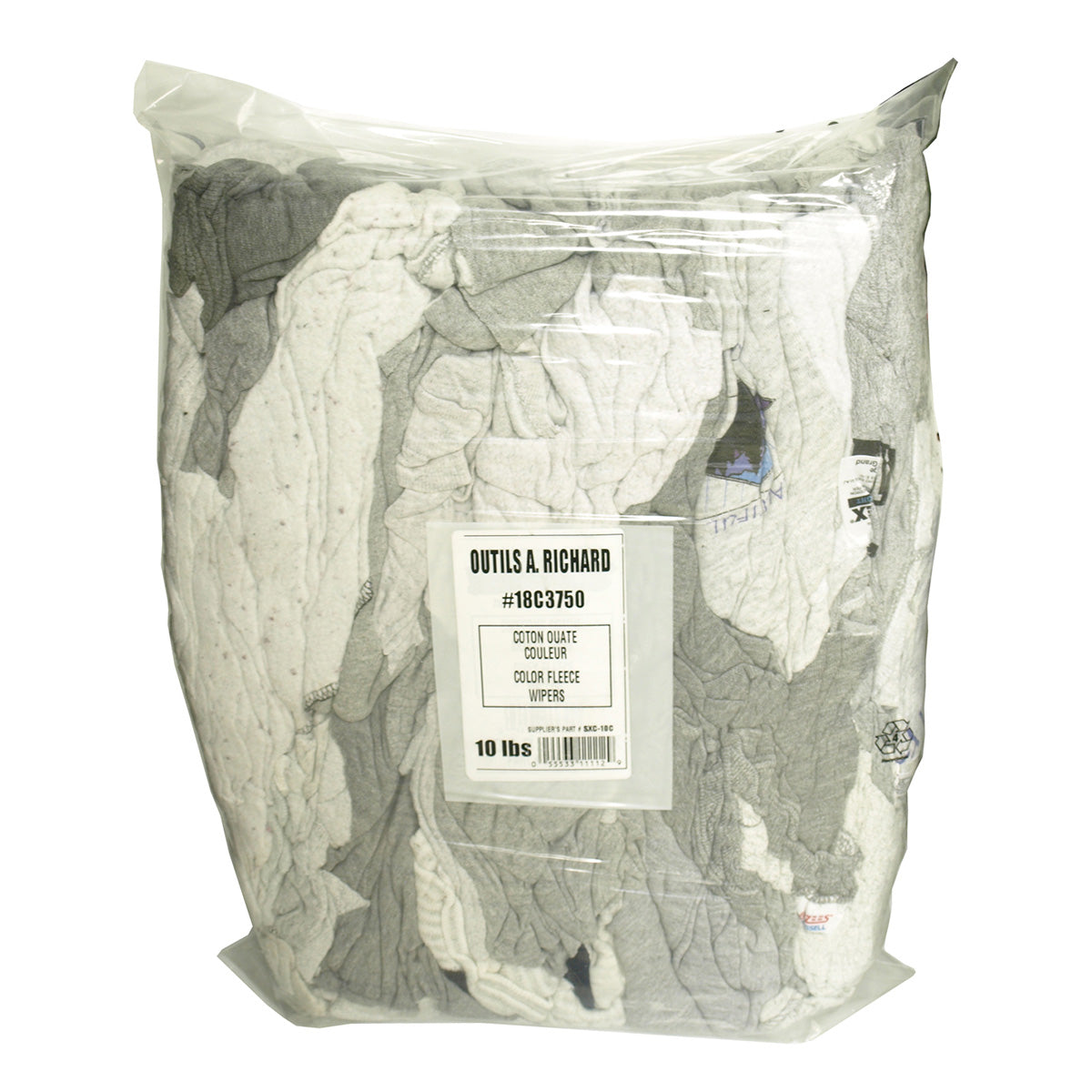 Richard - Serviette de nettoyage Coton Ouate Gris 10lb