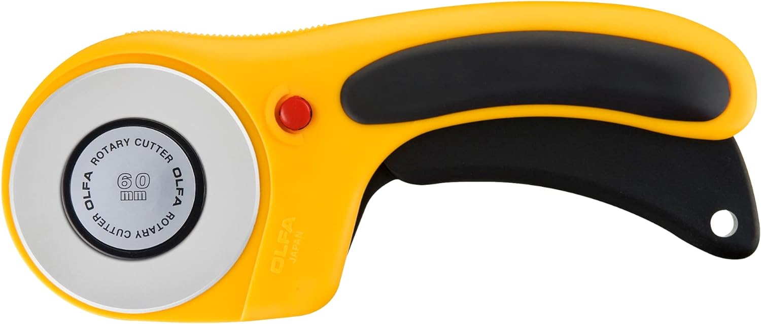 Olfa - Couteau rotatif RTY-3/DX avec poignée antidérapante et lame endurante RB60H 2-3/8"