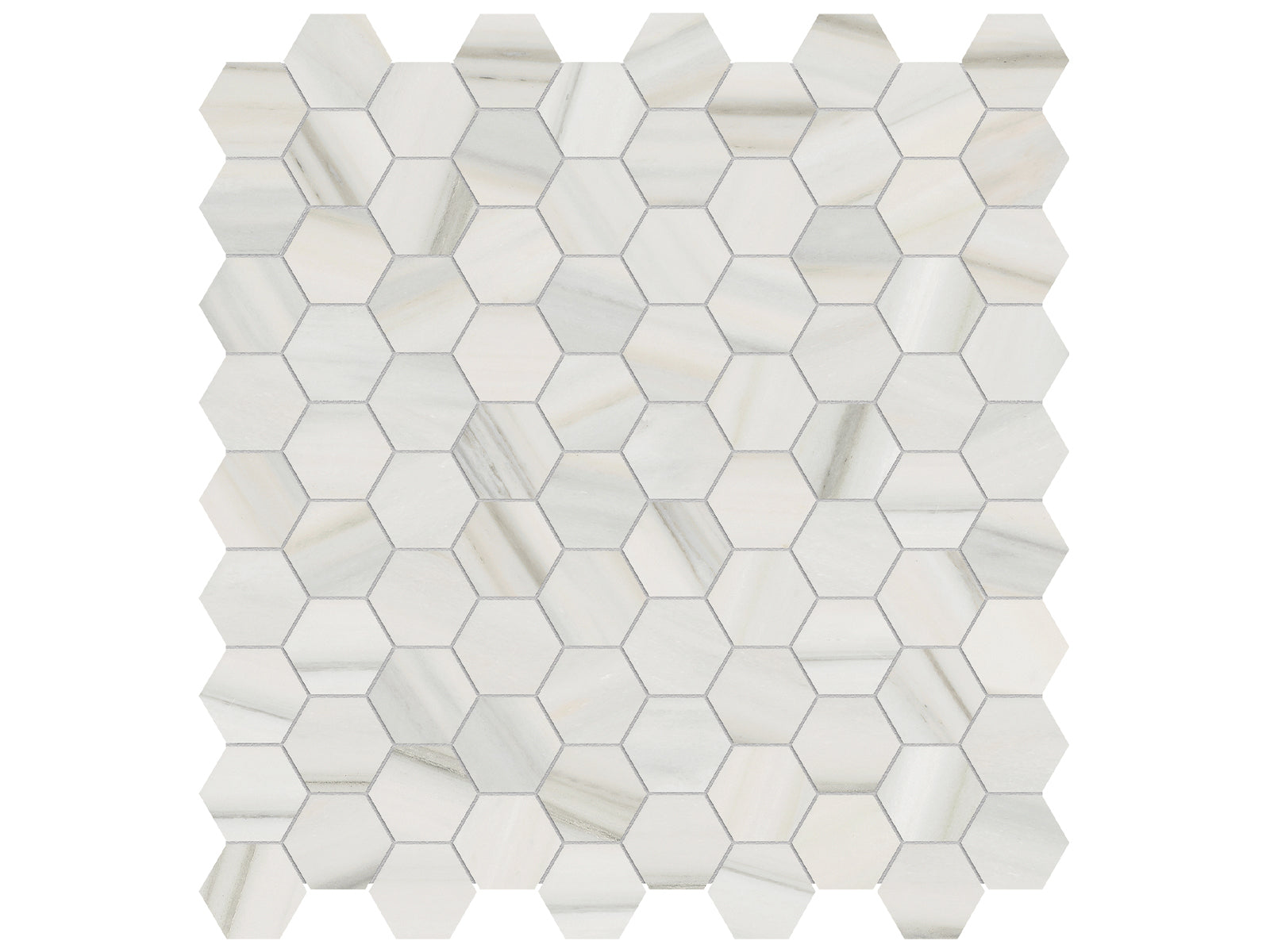Anatolia - Mosaïque de porcelaine Mayfair Zebrino Hexagones polie 1 1/4" x 1 1/4"