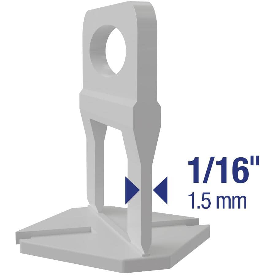 QEP - Clips de nivellement 1/16" pour céramique murs et planchers (paquet de 100)