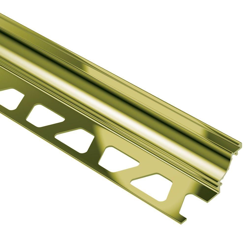 Schluter - DILEX-AHK Profilé à gorge avec un radius de 3/8" (10 mm) - aluminium anodisé laiton poli 3/8" x 8' 2-1/2"