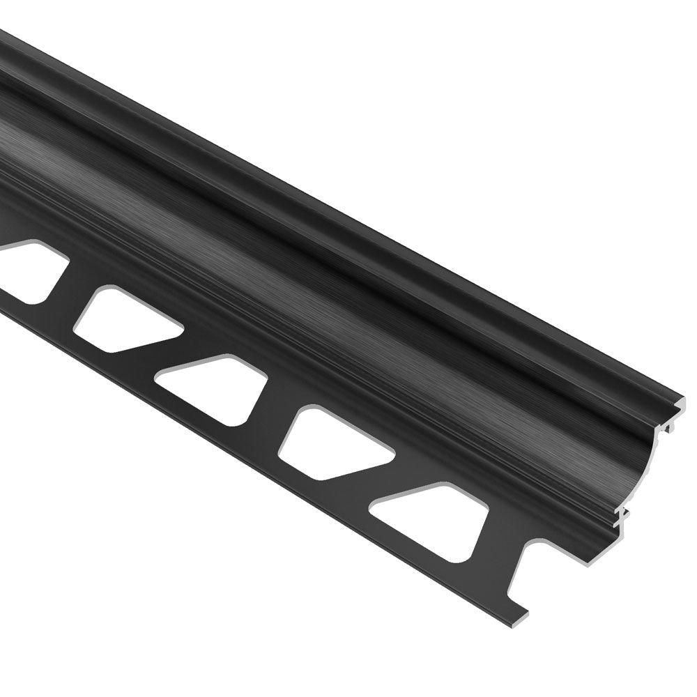 Schluter - DILEX-AHK Profilé à gorge avec un radius de 3/8" - aluminium anodisé graphite brossé 1/2" (12.5 mm) x 8' 2-1/2"