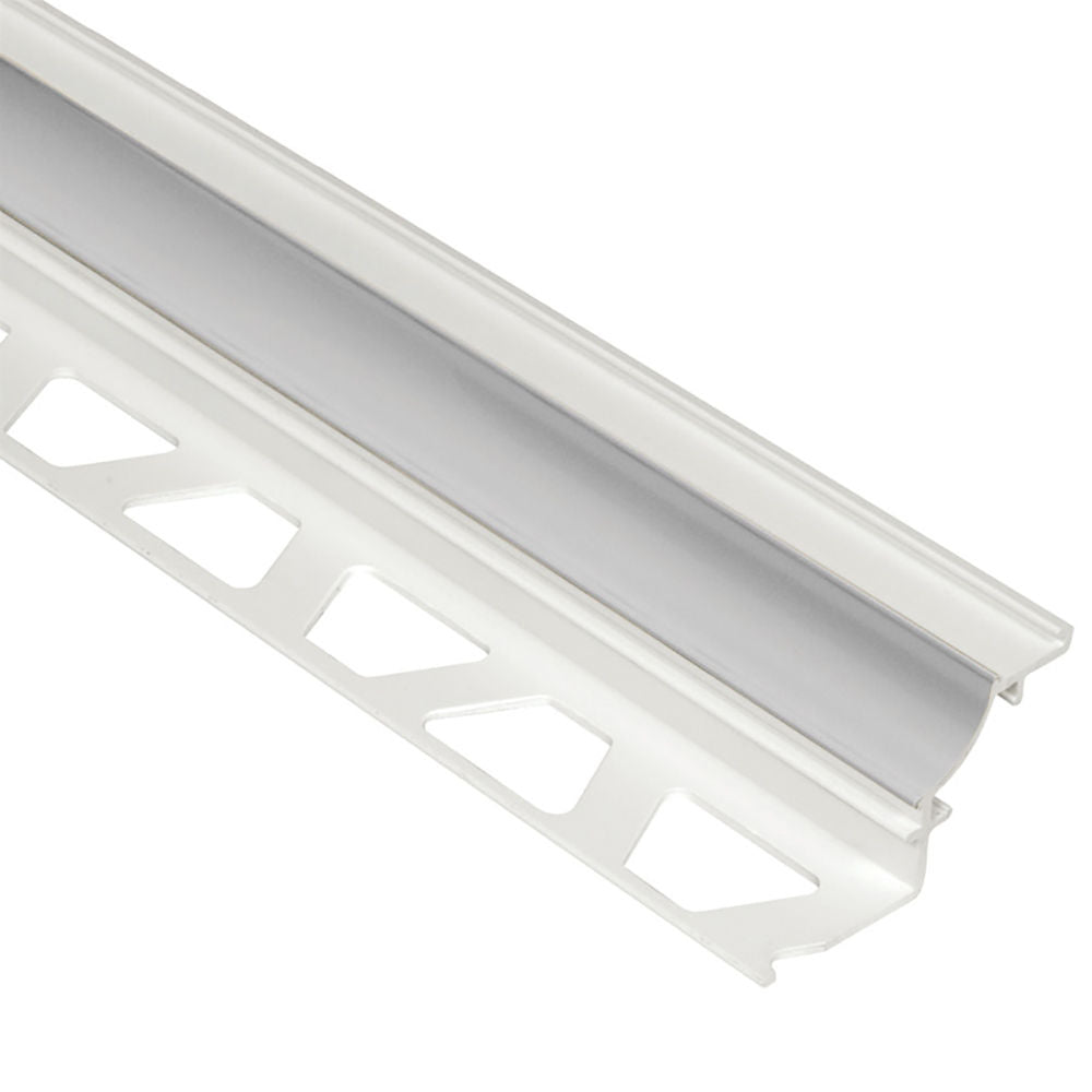 Schluter - DILEX-PHK Profilé à gorge avec un radius de 3/8" (10 mm) - plastique PVC gris classique 3/8" x 8' 2-1/2"